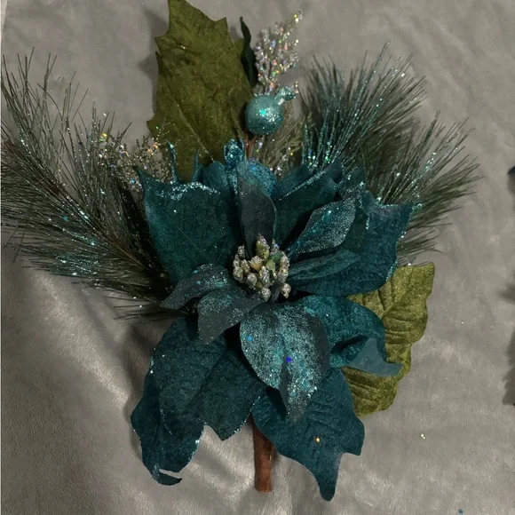 Lot of turquoise Christmas ornaments - Picture 7 of 12